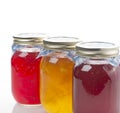 Homemade marmalade and jam in the glass jars Royalty Free Stock Photo