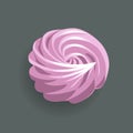 Homemade Marshmallow, pink sweet zephyr, vector illustration