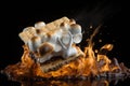 Homemade marshmallow s\'mores with chocolate on crackers. Generative AI