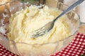 Homemade mashed potatoes, cooking food. Royalty Free Stock Photo