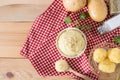 Homemade mashed potatoes in white bowl. Royalty Free Stock Photo