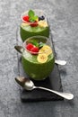 Homemade matcha green tea chia seed pudding