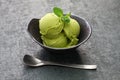 Homemade matcha green tea ice cream Royalty Free Stock Photo