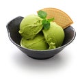 Homemade matcha green tea ice cream Royalty Free Stock Photo