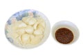 Homemade Meal - Calamary Boiled & Sweet Sauce Royalty Free Stock Photo