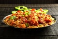 Homemade meat fried rice