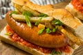 Homemade Merguez Frites Sausage Sandwich Royalty Free Stock Photo