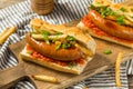 Homemade Merguez Frites Sausage Sandwich Royalty Free Stock Photo