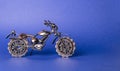 Homemade metal model - a toy sports road bike Royalty Free Stock Photo