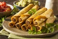 Homemade Mexican Beef Taquitos Royalty Free Stock Photo