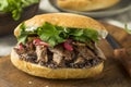 Homemade Mexican Beef Torta Sandwich Royalty Free Stock Photo