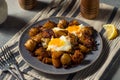 Homemade Mexican Huevos Rotos Eggs and Potatoes