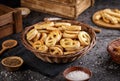 Homemade mini pretzels with cummin Royalty Free Stock Photo