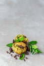 Homemade mint and chocolate cookies