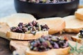 Fresh Tapenade on Toasted Bread Royalty Free Stock Photo