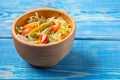 Homemade mixed vegetable winter pickles salad. Royalty Free Stock Photo