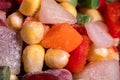 Homemade mixture of frozen vegetables, macro close-up background Royalty Free Stock Photo