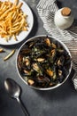 Homemade Moules Frites Mussels and Fries Royalty Free Stock Photo