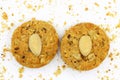 Homemade multigrain cookies with oatmeal, several kinds of seeds and nuts. Healthy eating concept Royalty Free Stock Photo