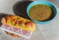 Soup with mushrooms and bread Royalty Free Stock Photo