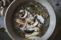 Homemade mushroom soup food photgraphy recipe idea