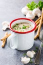 Homemade mushrooms champignons soup