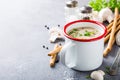 Homemade mushrooms champignons soup