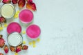 Homemade natural lip balm in tin pots. Royalty Free Stock Photo