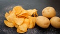 Homemade natural potato chips spicy crisps food