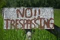 Homemade No Trespassing Sign Royalty Free Stock Photo