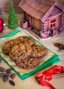 Homemade Oatmeal Cookies with Chocolate Chunks for Christmas