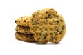 Homemade Oatmeal Raisin Cookies isolated on a white background Royalty Free Stock Photo