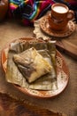 homemade Oaxacan mole tamale