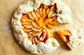 Homemade open apricot pie. shortcrust pastry with apricot filling Royalty Free Stock Photo