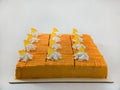 Homemade Orange Cake Yellow tropical decorated