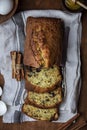 Homemade orange cake with zucchini and chocolate Royalty Free Stock Photo