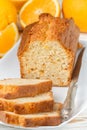 Homemade orange fruit loaf cake with citrus candied fruits and nuts Royalty Free Stock Photo