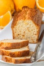 Homemade orange fruit loaf cake with citrus candied fruits and nuts Royalty Free Stock Photo