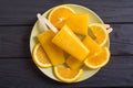 Homemade orange popsicle Royalty Free Stock Photo