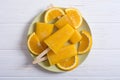 Homemade orange popsicle Royalty Free Stock Photo