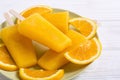 Homemade orange popsicle Royalty Free Stock Photo