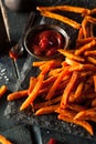 Homemade Orange Sweet Potato Fries Royalty Free Stock Photo