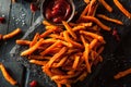 Homemade Orange Sweet Potato Fries Royalty Free Stock Photo