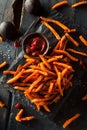 Homemade Orange Sweet Potato Fries Royalty Free Stock Photo