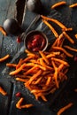 Homemade Orange Sweet Potato Fries Royalty Free Stock Photo