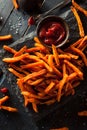 Homemade Orange Sweet Potato Fries Royalty Free Stock Photo