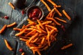 Homemade Orange Sweet Potato Fries Royalty Free Stock Photo