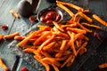 Homemade Orange Sweet Potato Fries Royalty Free Stock Photo