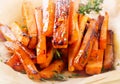 Homemade Orange Sweet Potato Fries. Royalty Free Stock Photo