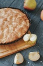 Homemade organic apple pie dessert ready to eat. Selective focus Royalty Free Stock Photo